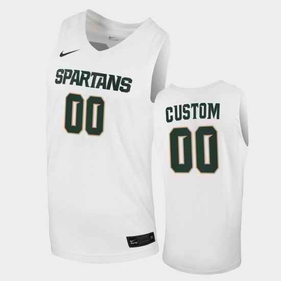 Men Women Youth Toddler Michigan State Spartans Custom Replica White Basketball 2020 21 Jersey